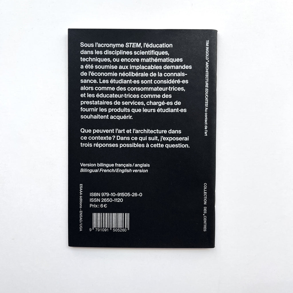 Architecture educates! Au contact de l'art - Tim Ingold